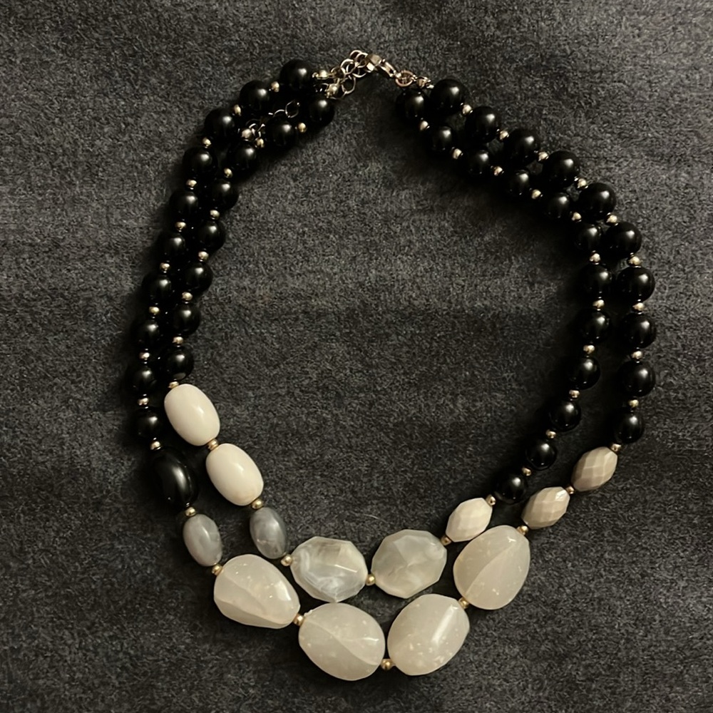 Mixed beads and stone necklace.